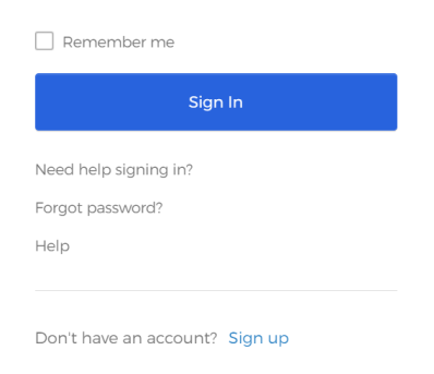 Forgot password option under Sign-In button